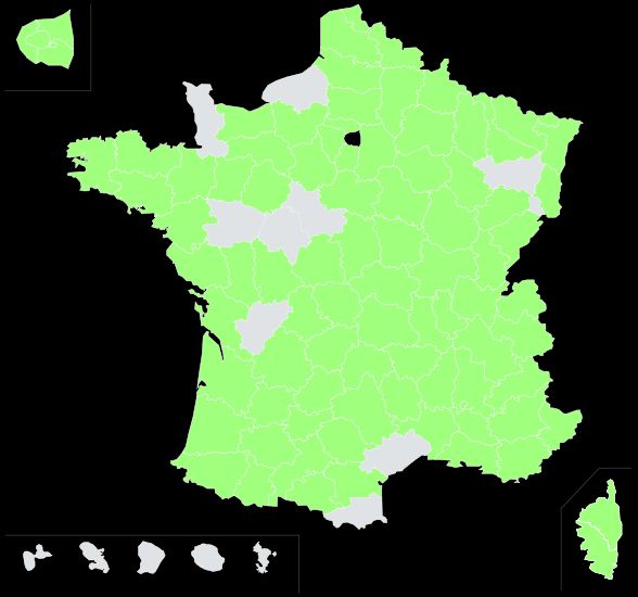 Carte de répartition Galega officinalis